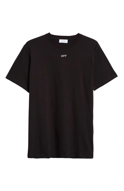 Shop Off-white Embroidered Arrow Cotton T-shirt In Black