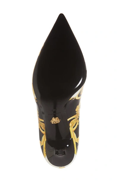 Shop Versace Palazzo Medusa Pointy Toe Pump In Gold