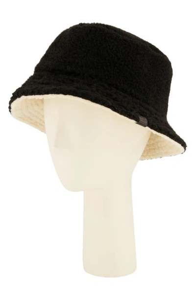 Shop Allsaints Reversible Teddy Fleece Bucket Hat In Black White