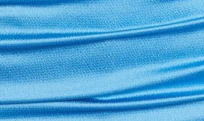 Shop Saylor Sainte Ruched Fringe Trim One-shoulder Minidress In French Blue