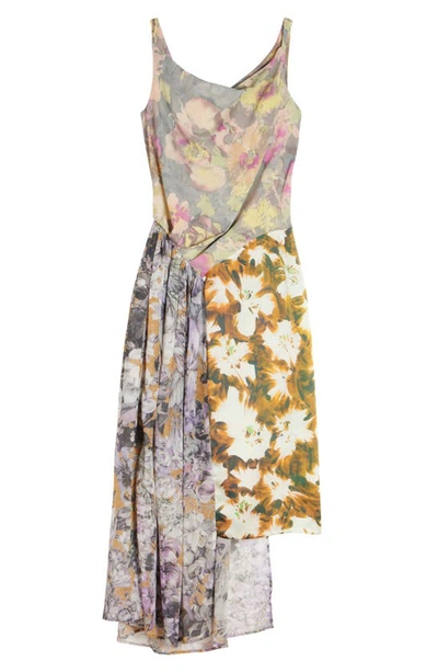 Shop Dries Van Noten Darina Mix Floral Dress In Grey 802