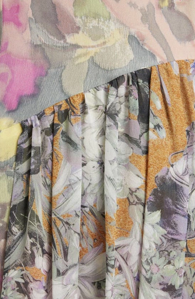 Shop Dries Van Noten Darina Mix Floral Dress In Grey 802