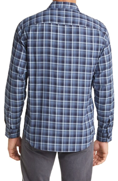 Shop Hugo Boss Boss Nathan Check Relaxed Fit Button-up Shirt In Dark Blue