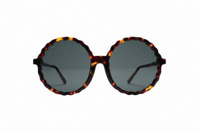Shop Linda Farrow Nova Round Frame Sunglasses In Multi