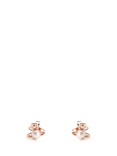 Shop Vivienne Westwood Embellished Earrings In Pink