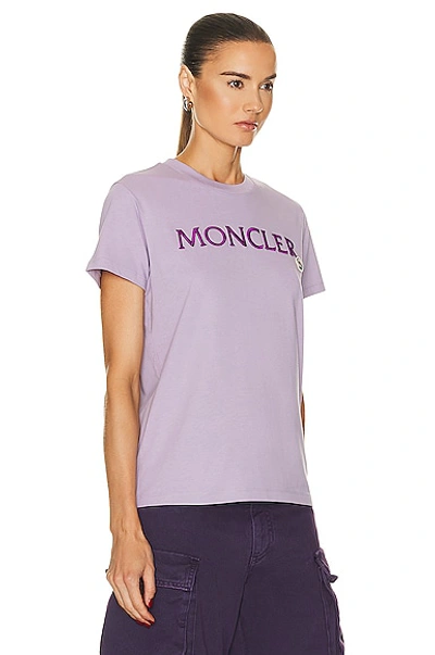 Shop Moncler Logo T-shirt In Lilac