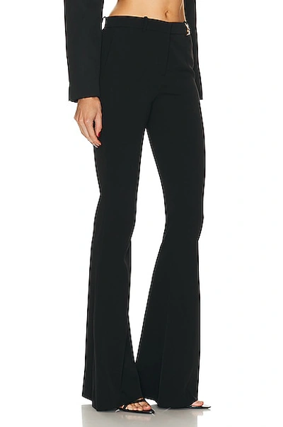 Shop Versace Stretch Wide Leg Pant In Black