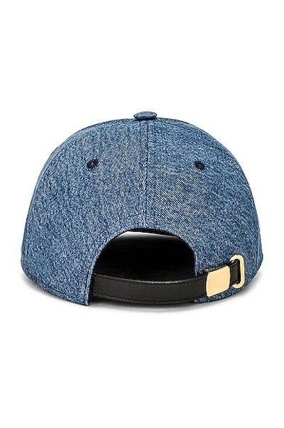 Shop Tom Ford Denim Baseball Cap In Washed Blue & Black