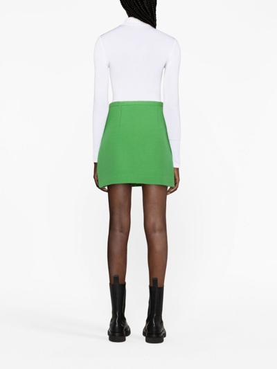 Shop Etro Belted A-line Miniskirt In 绿色