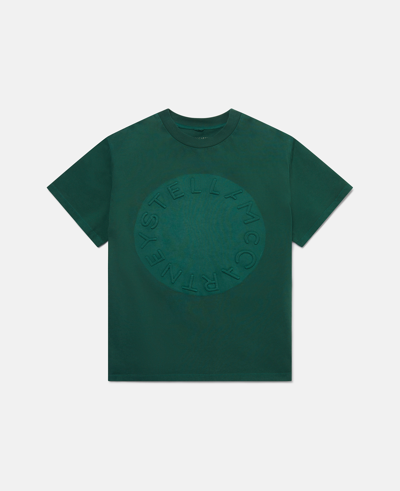 Shop Stella Mccartney Circular Logo Disc T-shirt In Green