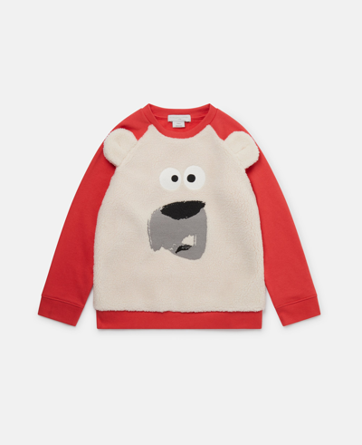 Shop Stella Mccartney Polar Bear Fleece Sweatshirt In Red