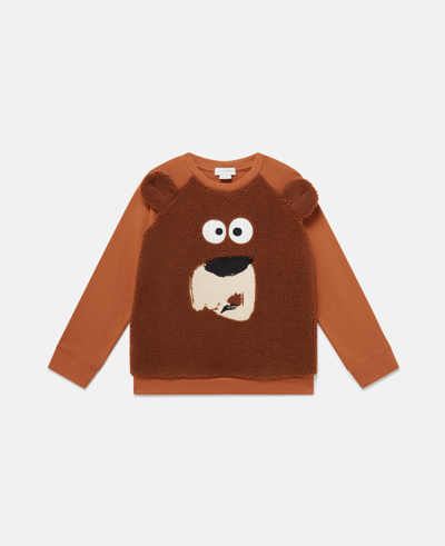 Shop Stella Mccartney Grizzly Bear Fleece Sweatshirt In Brown