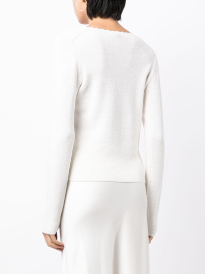 Vince Crochet-trim Linen-blend Cardigan In White
