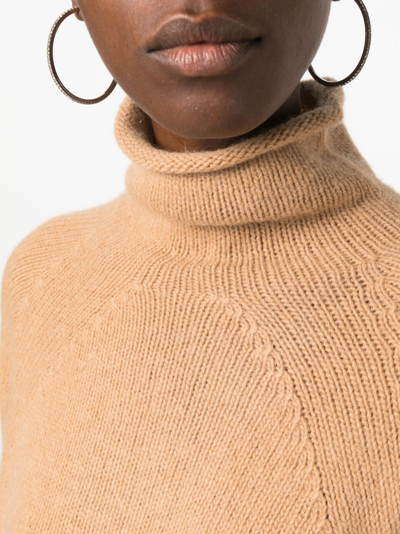 Shop Apc High-neck Wool-blend Jumper In Brown