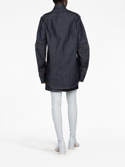 Coperni Moto Oversized Denim Shirt In Blue