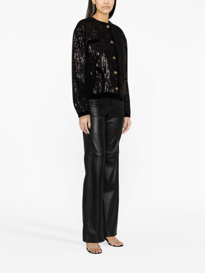 Blazé Milano Sequin-embellished Single-breasted Jacket In Black