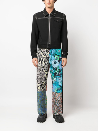 Marine Serre Scarves-print Silk Trousers In Green