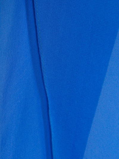 Shop Acne Studios Logo-print Silk Scarf In Blue