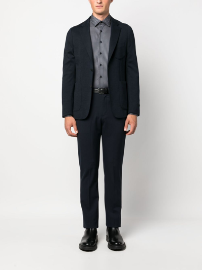 Etro Geometric-pattern Long-sleeve Shirt In Blue