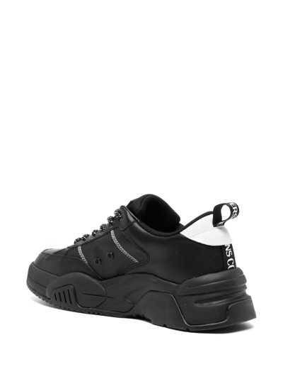 Shop Versace Jeans Couture Logo-print Lace-up Sneakers In Black