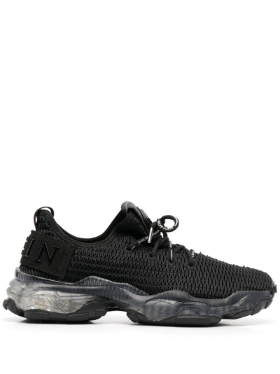 Shop Philipp Plein Runner Hyper $hock Sneakers In "02 Black"