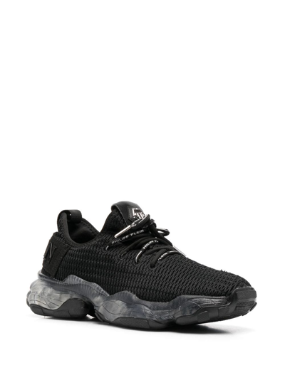 Shop Philipp Plein Runner Hyper $hock Sneakers In "02 Black"