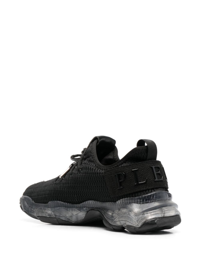 Shop Philipp Plein Runner Hyper $hock Sneakers In "02 Black"