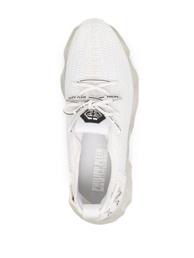 Shop Philipp Plein Runner Hyper $hock Sneakers In "01 White"
