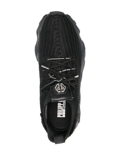 Philipp Plein Runner Hyper $hock Sneakers In "02 Black"