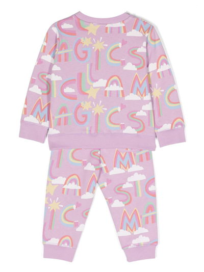 Shop Stella Mccartney Graphic-print Cotton Tracksuit In Purple