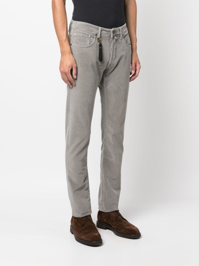 Shop Incotex Tapered-leg Key-pendant Jeans In Grey