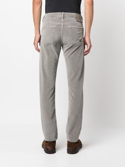 Shop Incotex Tapered-leg Key-pendant Jeans In Grey