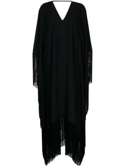 Shop Taller Marmo Asymmetric Fringe-detail Dress In Black