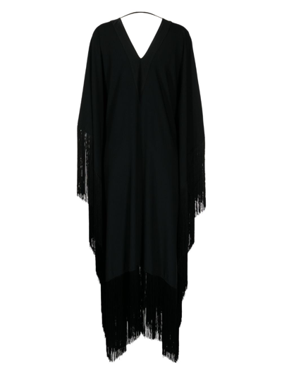 Shop Taller Marmo Asymmetric Fringe-detail Dress In Black