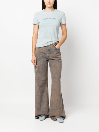 Shop Acne Studios Logo-patch Flared Jeans In Blue