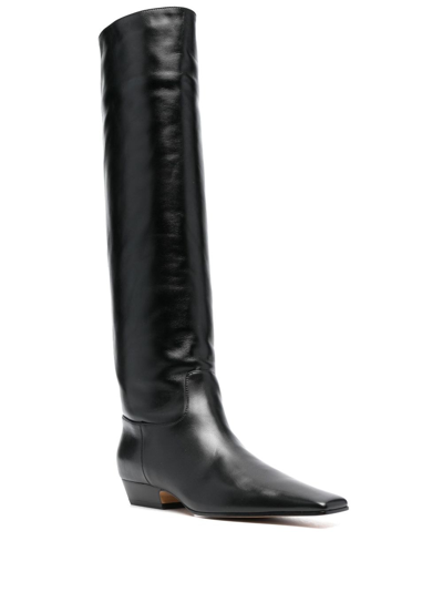 Shop Khaite The Marfa Leather Boots In Black