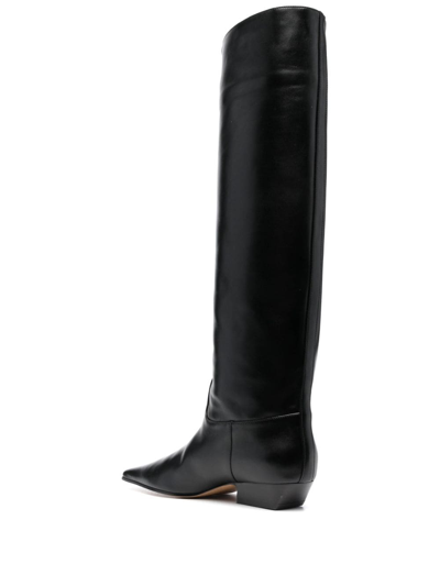 Khaite Marfa Leather Knee Western Boots In Black