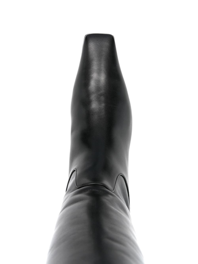 Shop Khaite The Marfa Leather Boots In Black