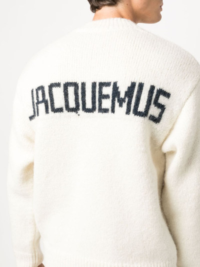 Shop Jacquemus La Maille Pavane Jumper In White