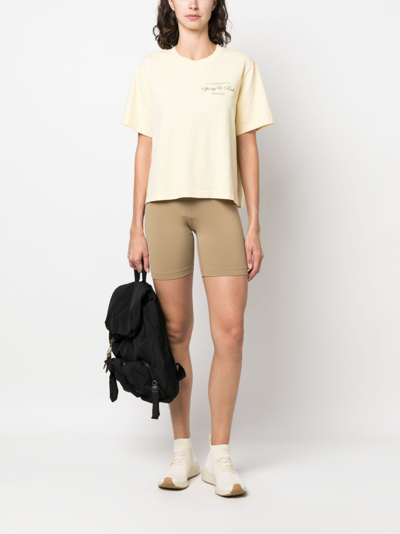 Shop Sporty And Rich Logo-print Cycling Shorts In Neutrals
