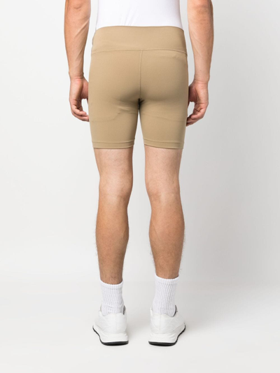 Shop Sporty And Rich Logo-print Cycling Shorts In Neutrals