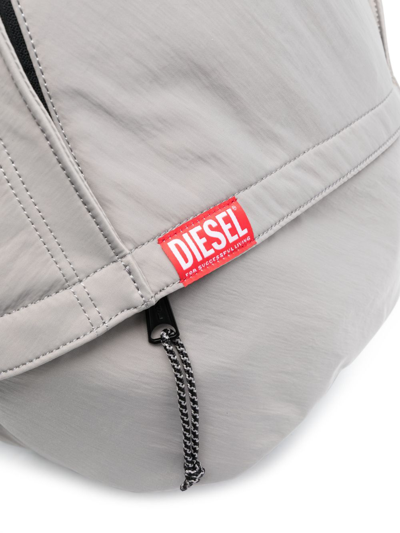 Shop Diesel Race Logo-patch Backpack In Grey