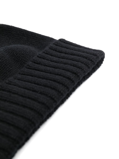 Malo Ribbed-trim Cashmere Beanie In Black