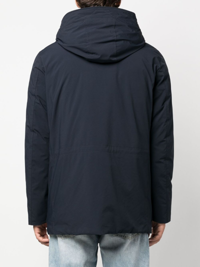 Woolrich Lined Lightweight Cotton Blend Utility Jacket In Blue