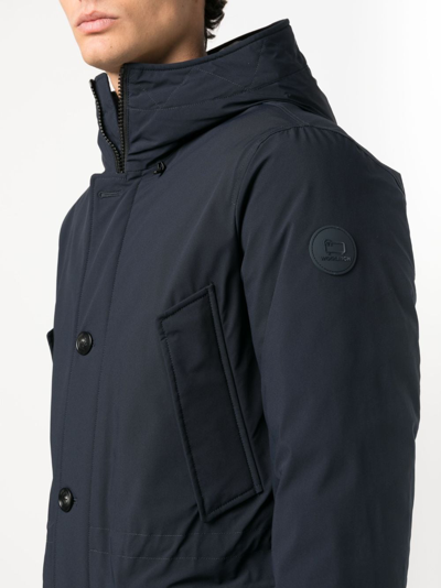 Woolrich Lined Lightweight Cotton Blend Utility Jacket In Blue