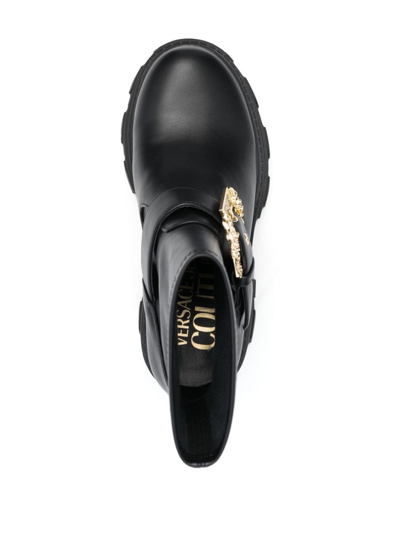 Versace Jeans Couture 75mm Decorative-buckle Boots In Black