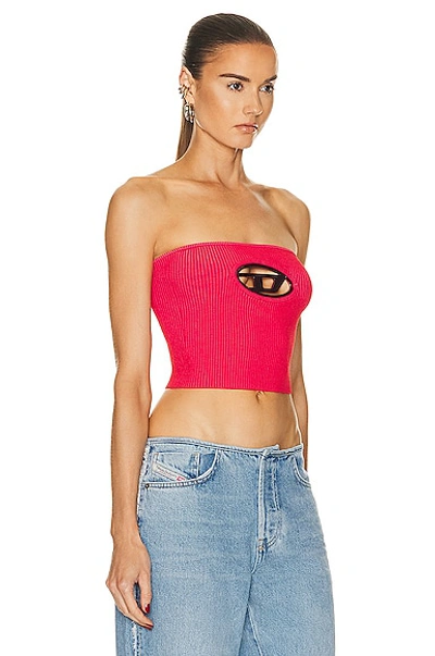 Shop Diesel Strapless Cut Out Top In Red
