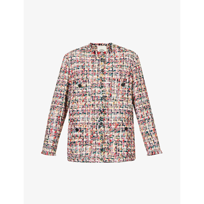 Shop Isabel Marant Women's Multicolor Dianela Tweed-texture Regular-fit Woven Jacket