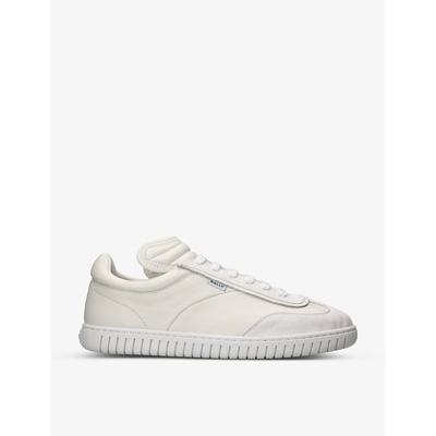 Shop Bally Mens White Parrel Brand-tab Leather Low-top Trainers