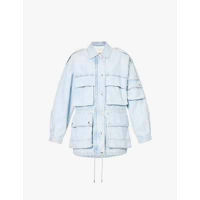 Shop Isabel Marant Elize Patch-pocket Regular-fit Denim Jacket In Light Blue